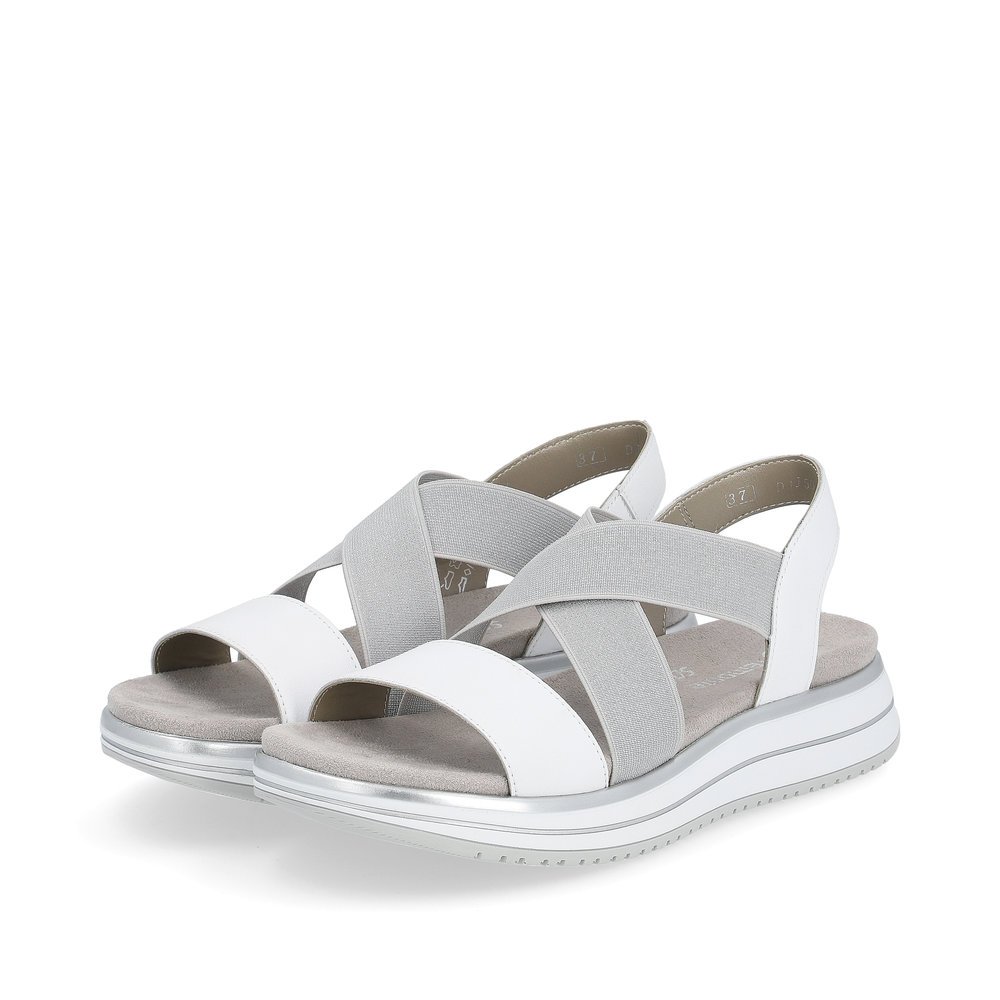 Graphite grey remonte women´s strap sandals D1J50-80 with an elastic insert. Shoes laterally.