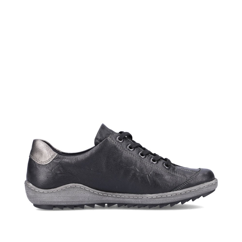 Steel black remonte women´s lace-up shoes R1402-06 with remonteTEX technology. Shoe inside.