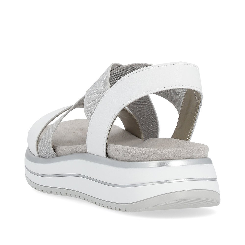 Graphite grey remonte women´s strap sandals D1J50-80 with an elastic insert. Shoe from the back.