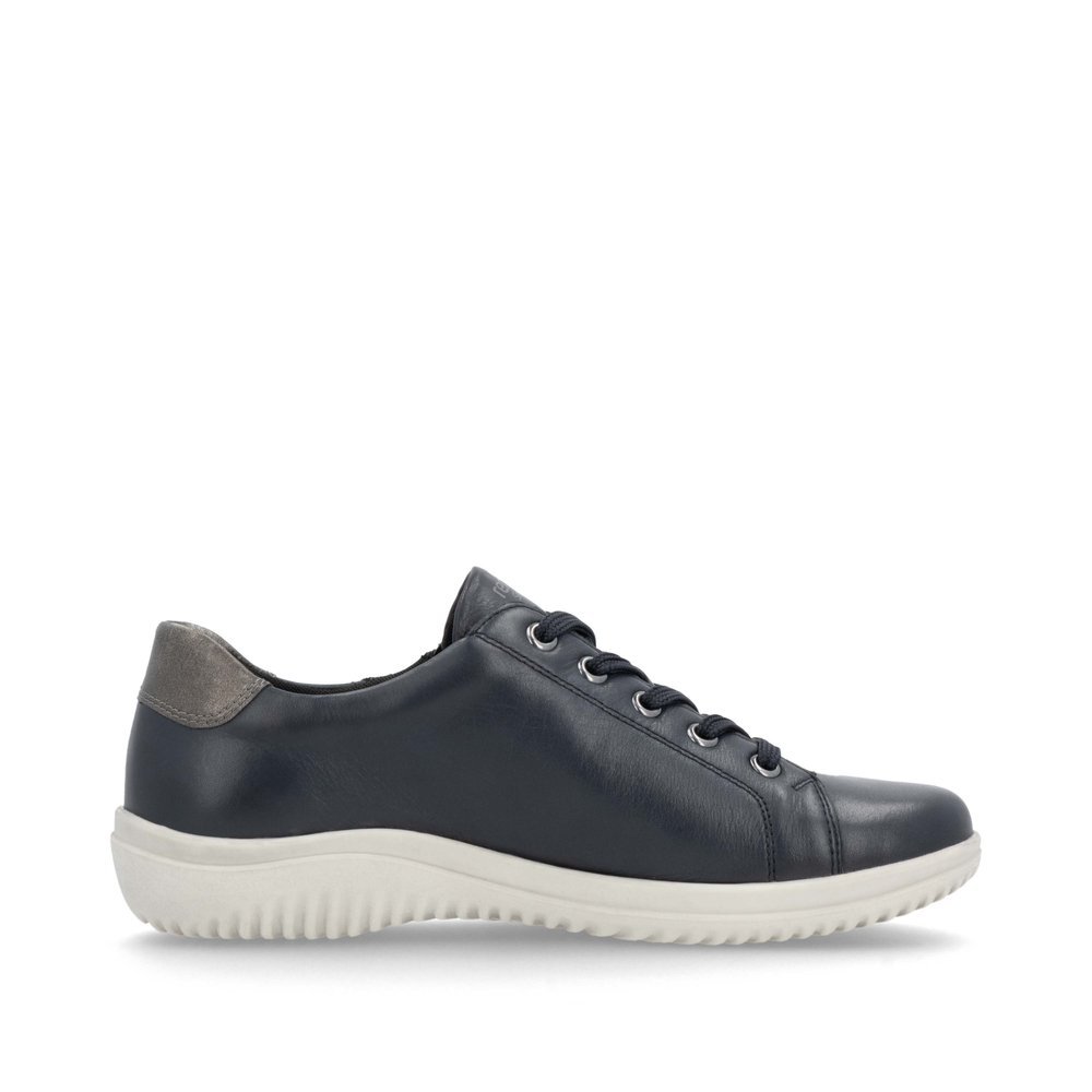 Blue remonte women´s lace-up shoes D1E00-14 with zipper as well as comfort width G. Shoe inside.