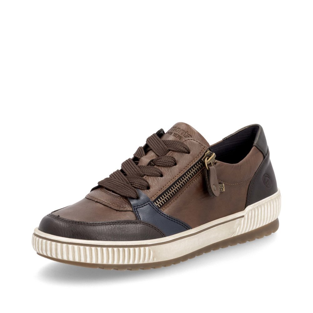 Cinnamon brown remonte women´s lace-up shoes D0701-22 with remonteTEX technology. Shoe laterally.