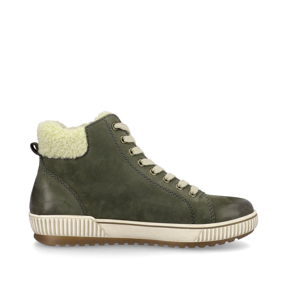 Fir green remonte women´s lace-up shoes D0770-54 with remonteTEX technology. Shoe inside.