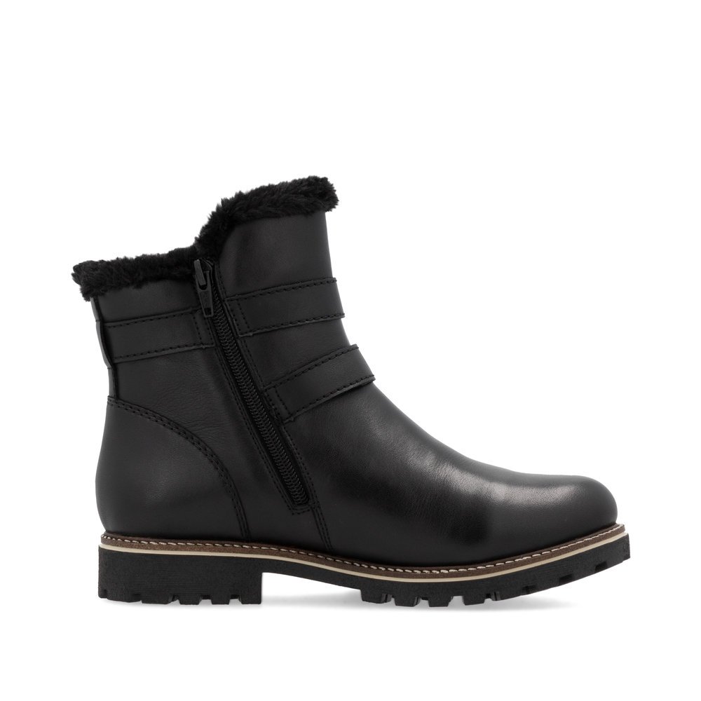 Night black remonte women´s ankle boots D8484-00 with remonteTEX technology. Shoe inside.