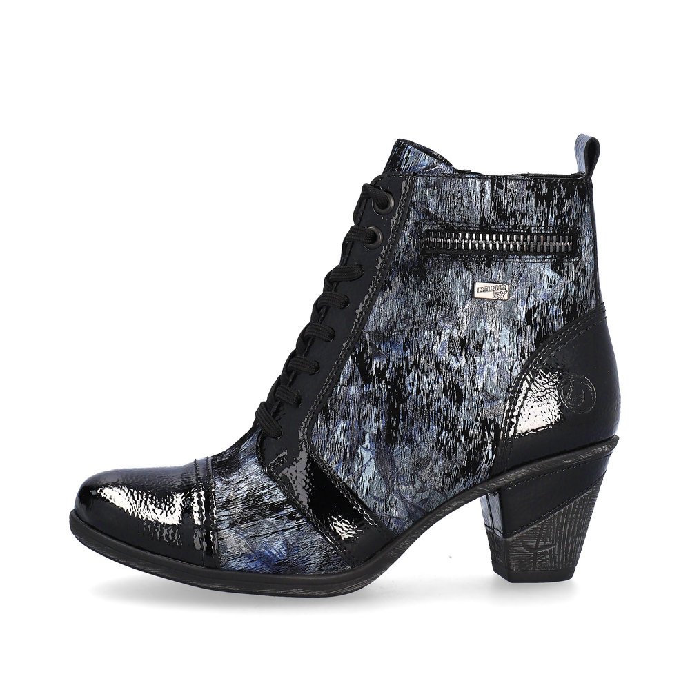 Steel blue remonte women´s ankle boots D8797-14 with remonteTEX technology. Outside of the shoe.