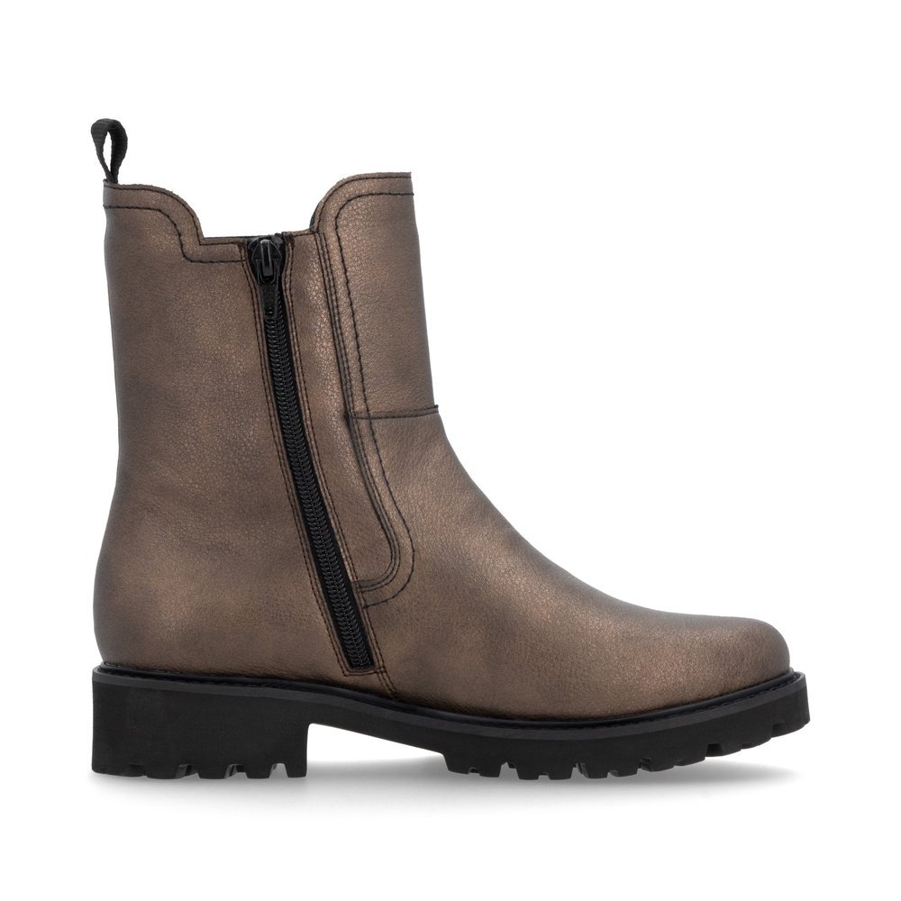 Brown remonte women´s Chelsea boots D8694-90 with zipper as well as comfort width G. Shoe inside.