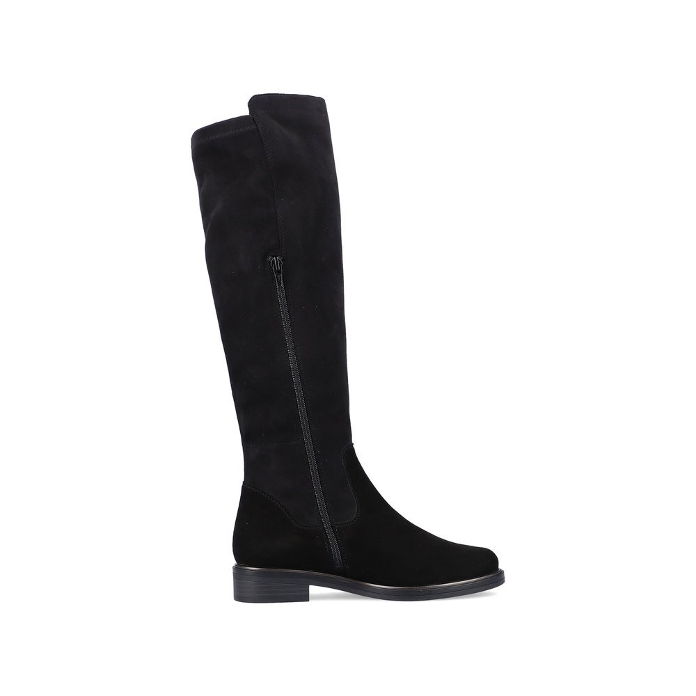 Jet black remonte women´s high boots D8387-02 with remonteTEX technology. Shoe inside.