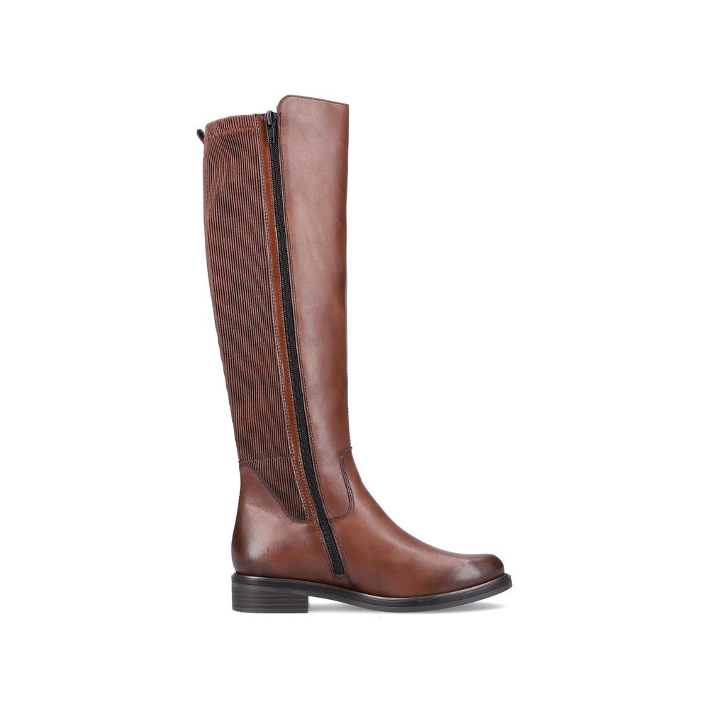 Brown remonte women´s high boots D8371-25 with a zipper as well as removable insole. Shoe inside.