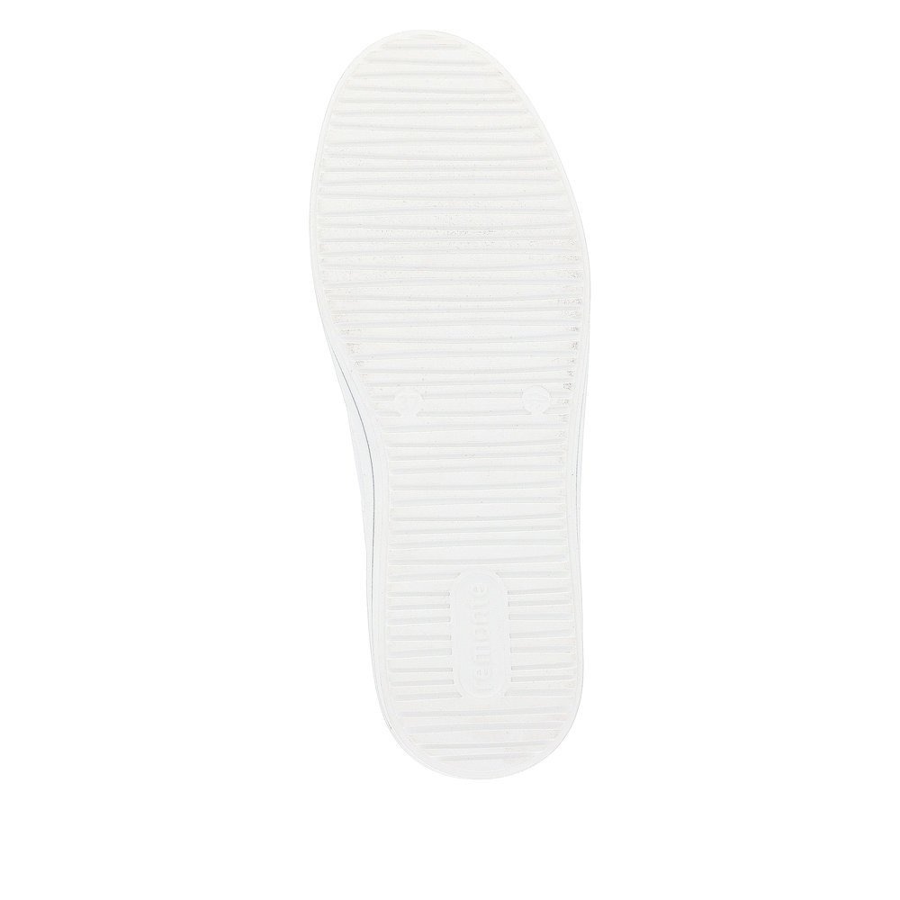 White remonte women´s sneakers D1C01-80 with zipper and comfort width G. Outsole of the shoe.