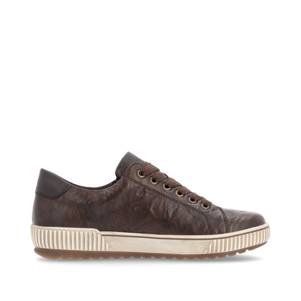 Coffee brown remonte women´s lace-up shoes D0700-25 with remonteTEX technology. Shoe inside.