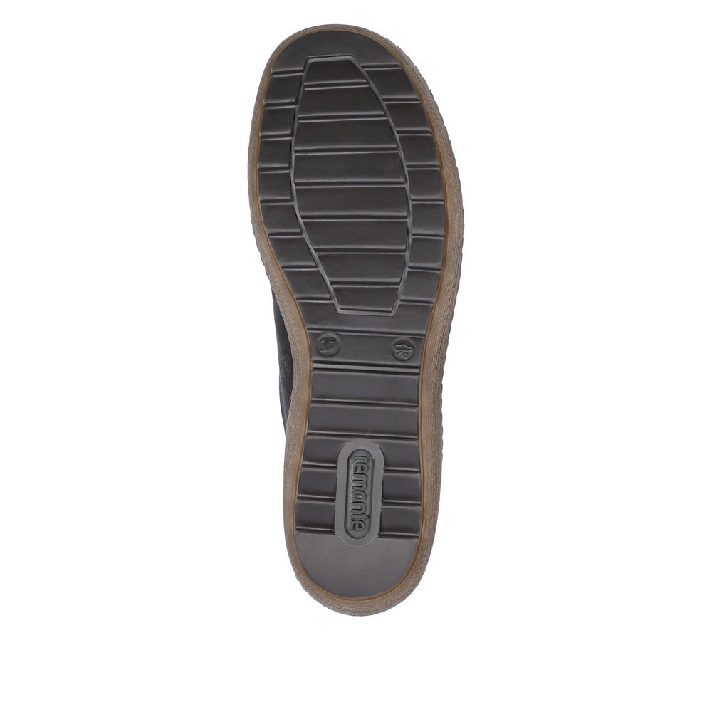 Chaussures à lacets remonte noires pour femme R1402-07. Semelle extérieure de la chaussure.