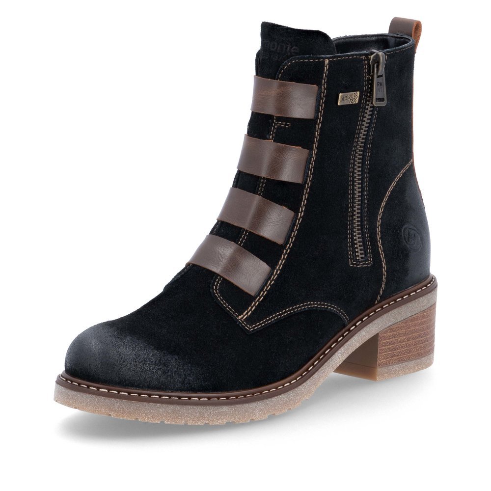 Urban black remonte women´s ankle boots D1A76-03 with remonteTEX technology. Shoe laterally.