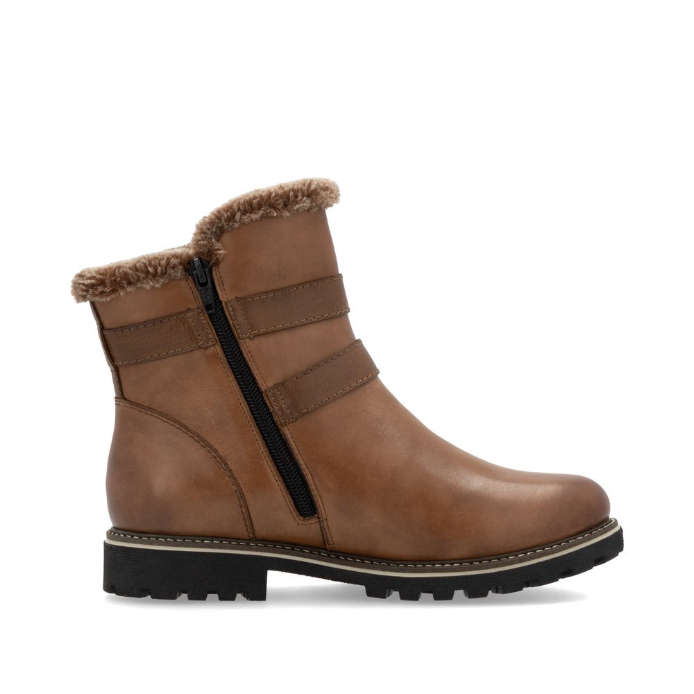 Fox brown remonte women´s ankle boots D8484-24 with remonteTEX technology. Shoe inside.