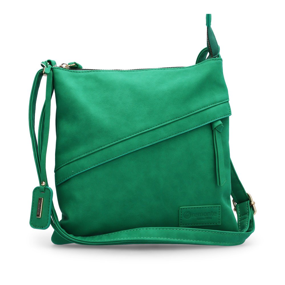 remonte handbag Q0619-55 in green with zipper and two small inner pockets. Front.