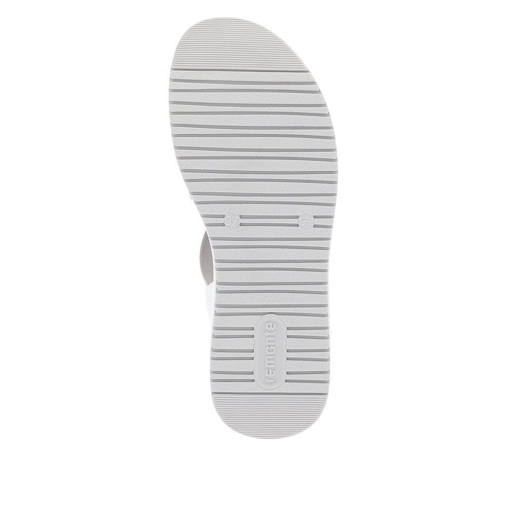 Graphite grey remonte women´s strap sandals D1J50-80 with an elastic insert. Outsole of the shoe.