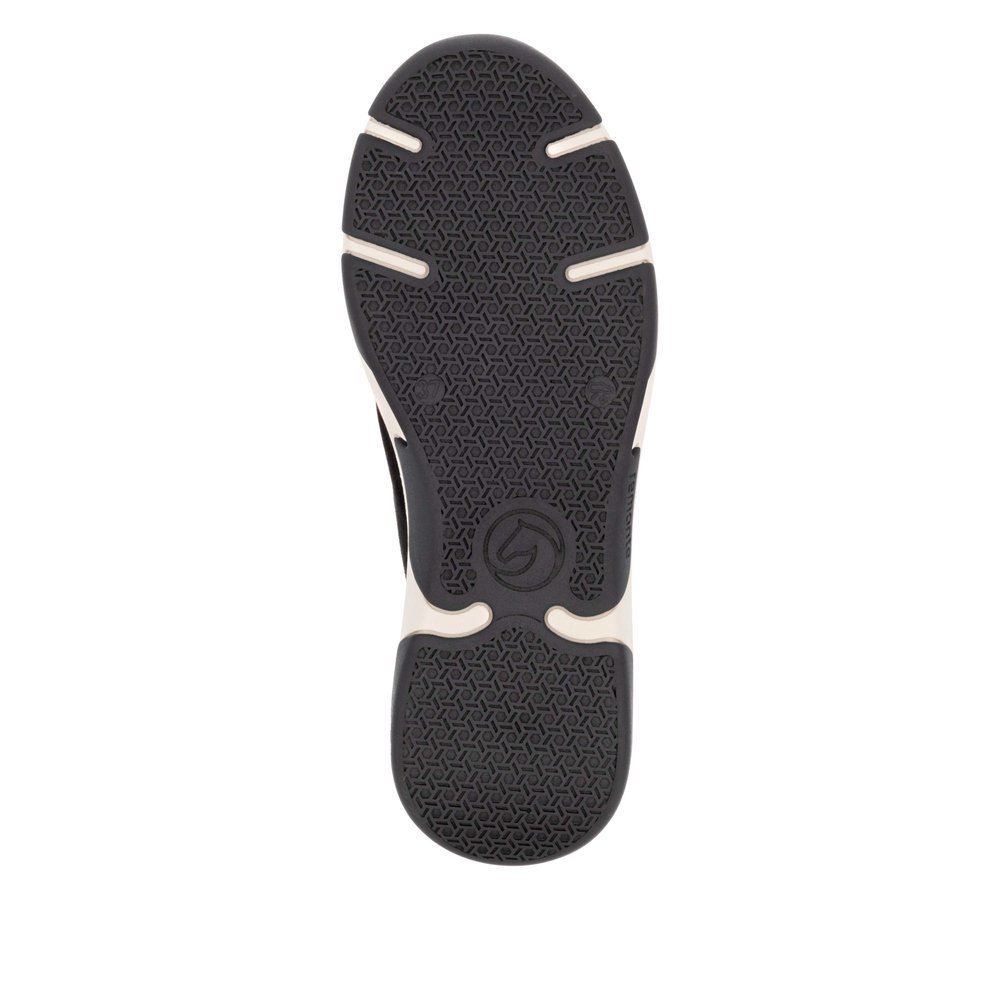 Baskets remonte noires pour femme D1S70-03 avec fermeture éclair. Semelle extérieure de la chaussure.