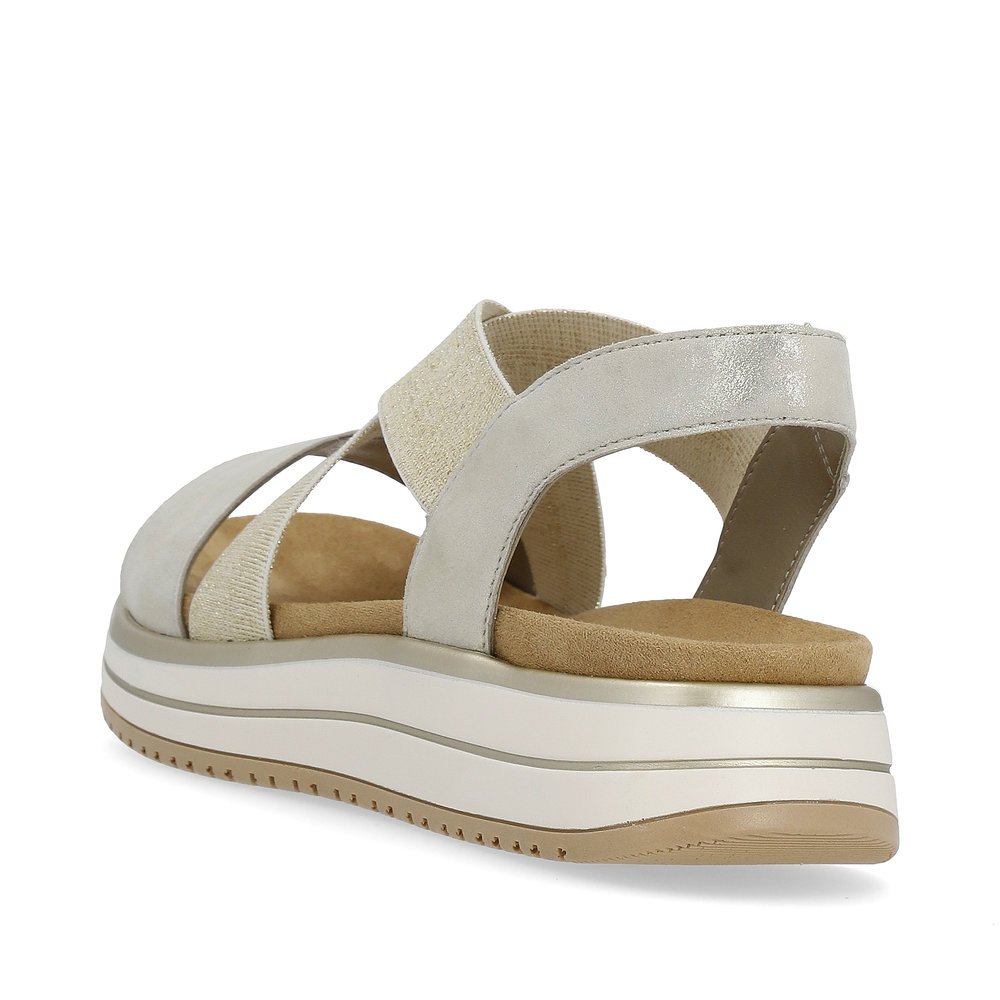 Golden remonte women´s strap sandals D1J50-90 with an elastic insert. Shoe from the back.