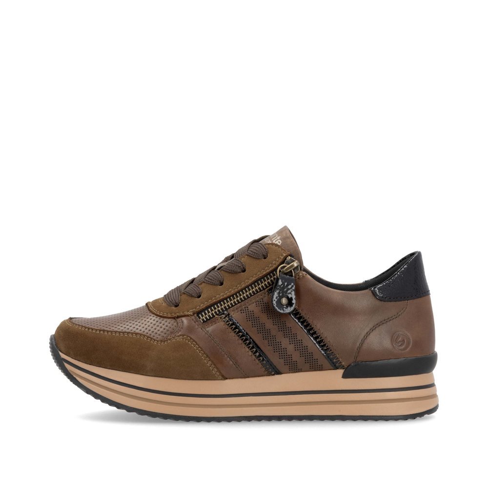 Hazel remonte women´s sneakers D1318-22 with a zipper as well as comfort width G. Outside of the shoe.