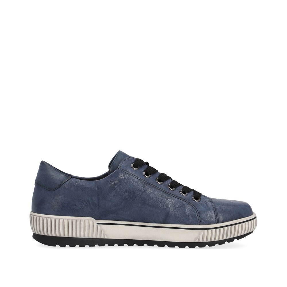 Slate blue remonte women´s lace-up shoes D0700-14 with remonteTEX technology. Shoe inside.