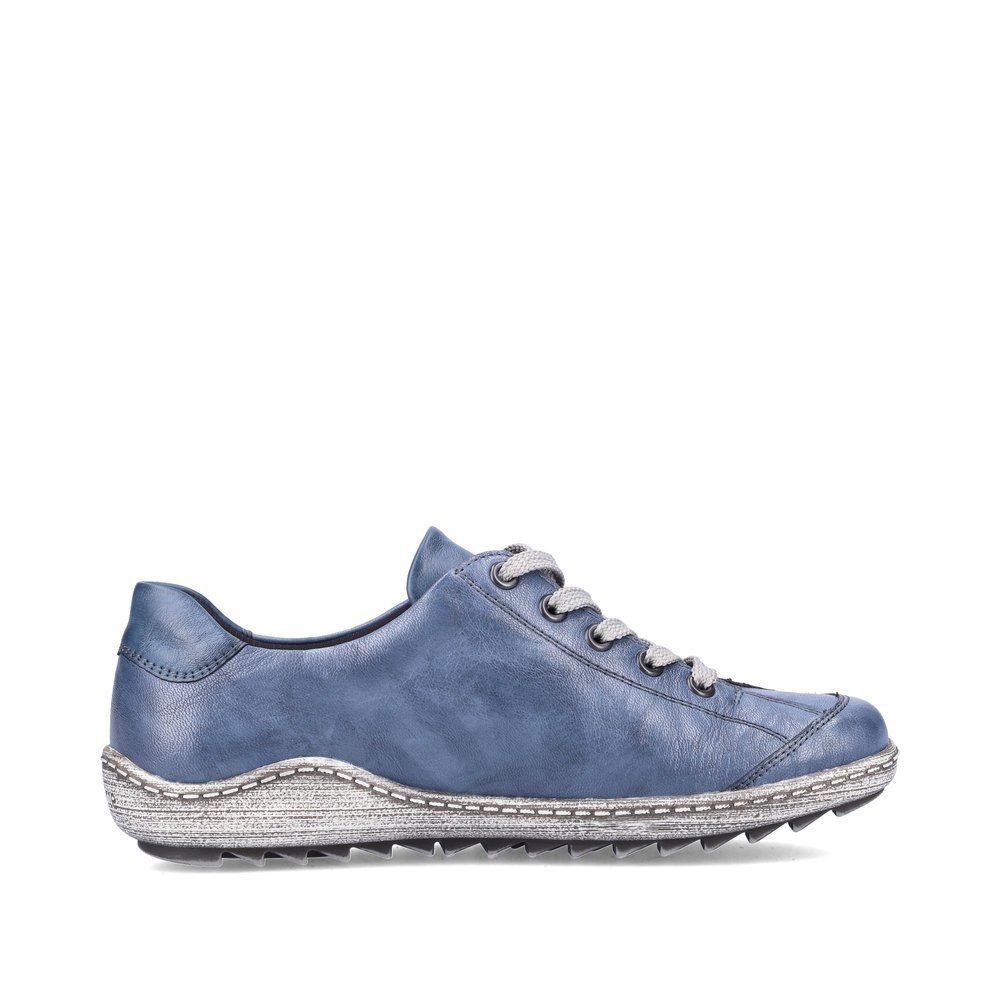 Blaue remonte Damen Schnürschuhe R1402-15 mit wasserabweisender TEX-Membran. Schuh Innenseite.