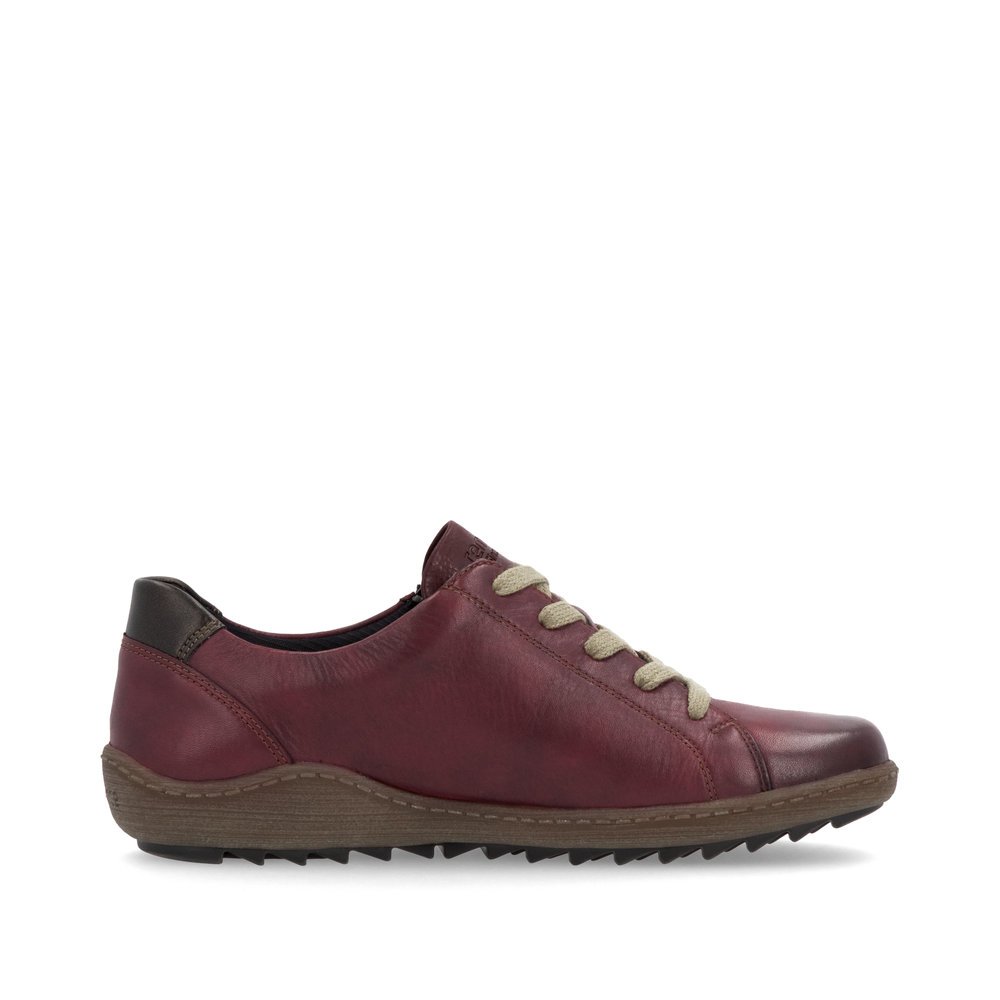 Chaussures à lacets remonte rouges pour femme R1440-35. Intérieur de la chaussure.