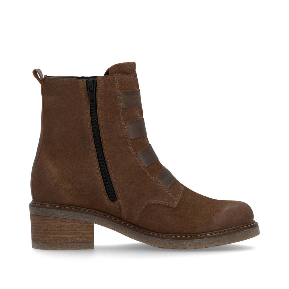 Cinnamon brown remonte women´s ankle boots D1A76-20 with remonteTEX technology. Shoe inside.