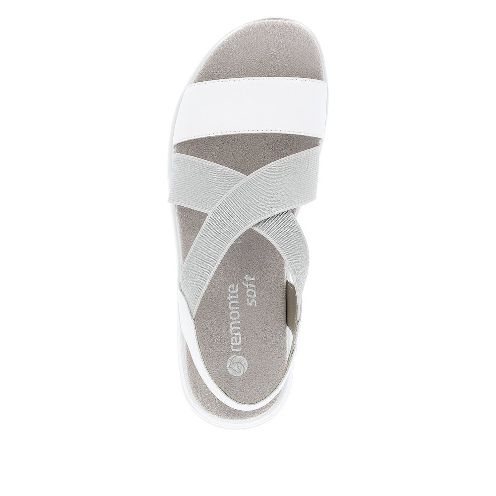Graphite grey remonte women´s strap sandals D1J50-80 with an elastic insert. Shoe from the top.