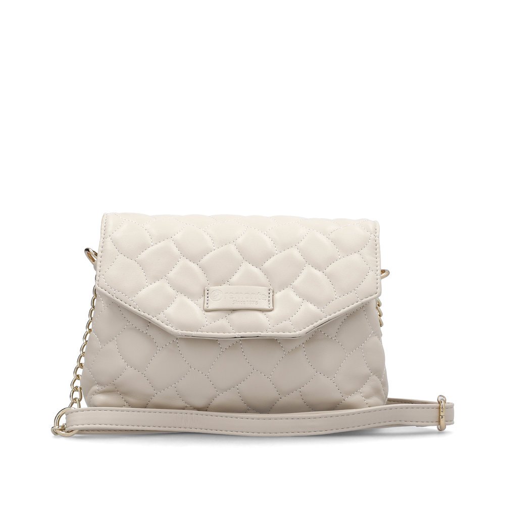 remonte handbag Q0627-62 in beige with zipper and individually adjustable shoulder strap. Front.