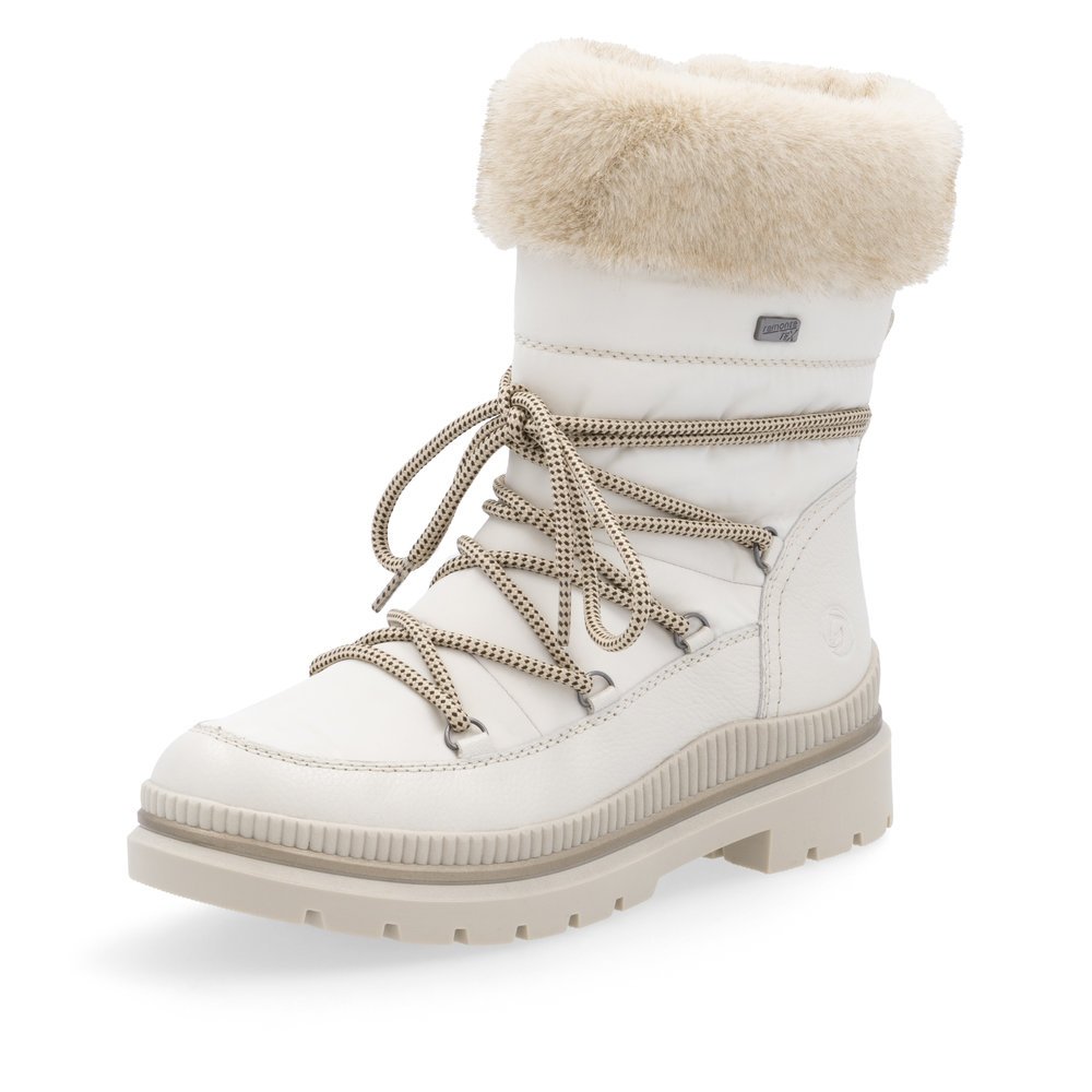 Snow white remonte women´s ankle boots D0C81-80 with a grippy Glass-Fibre sole. Shoe laterally.