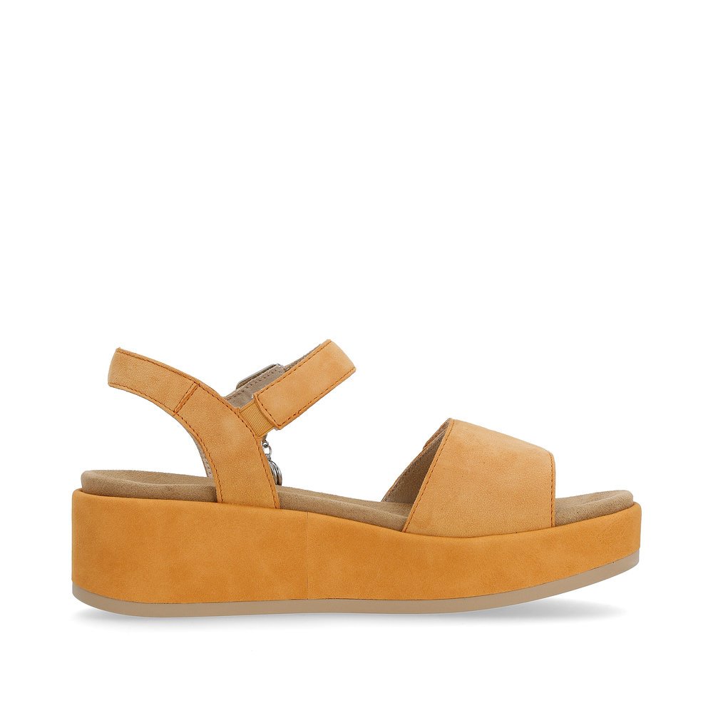 Orange remonte women´s strap sandals D1N50-38 with hook and loop fastener. Shoe inside.