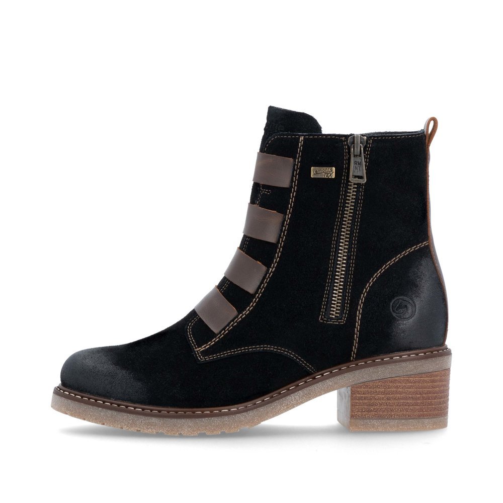 Urban black remonte women´s ankle boots D1A76-03 with remonteTEX technology. Outside of the shoe.