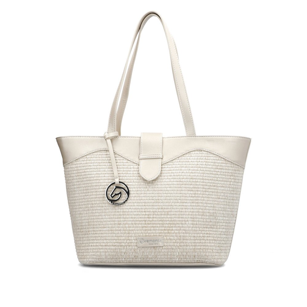 remonte shopper Q0759-60 in beige with zipper and two small inner pockets. Front.