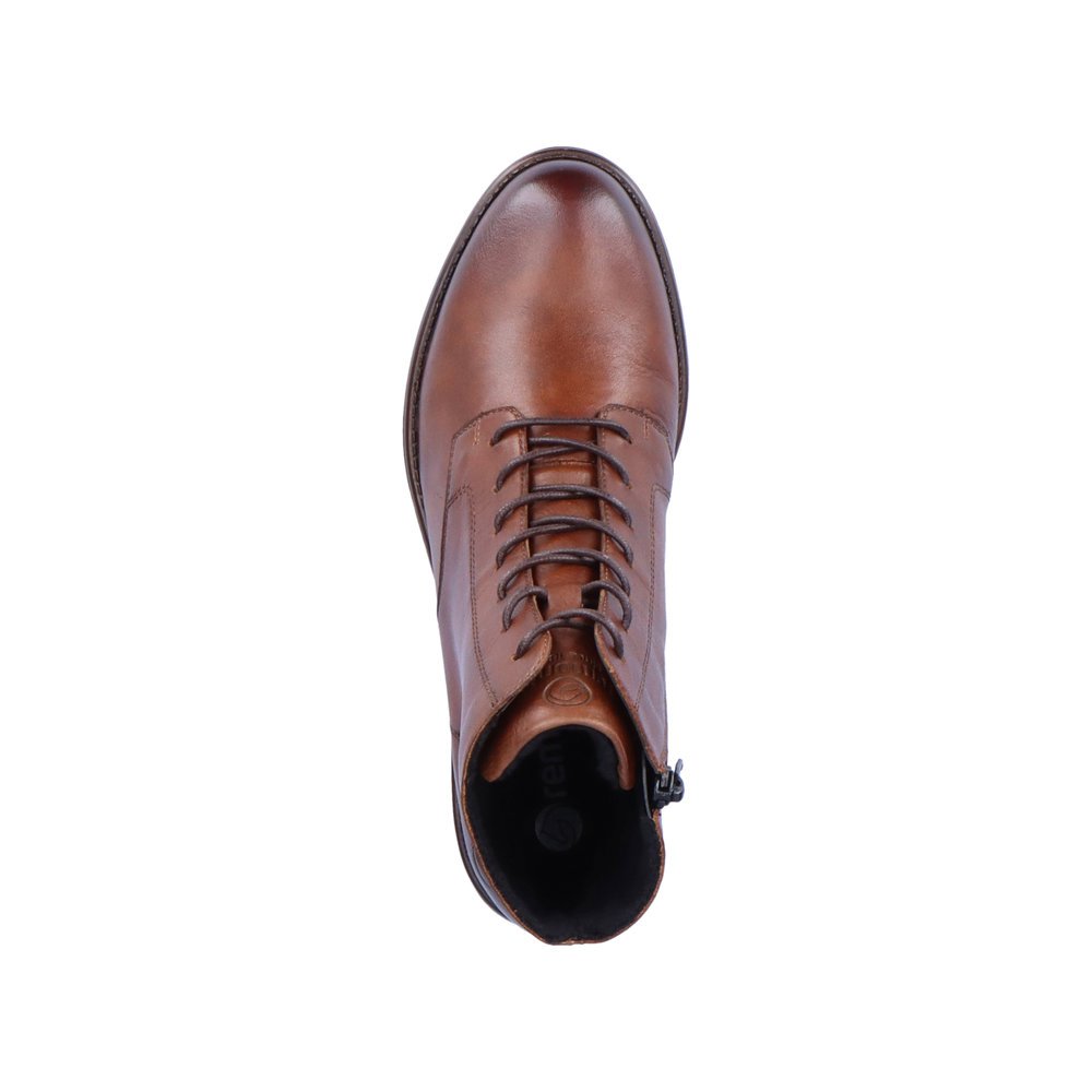 Bottines remonte marron pour femme D0F73-22 avec fermeture éclair. Chaussure vue de dessus.