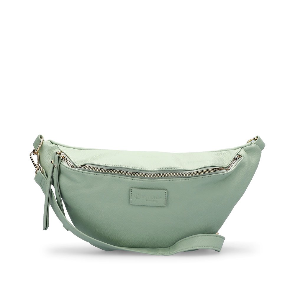 remonte belt bag Q0802-52 in green with zipper and detachable shoulder strap. Front.