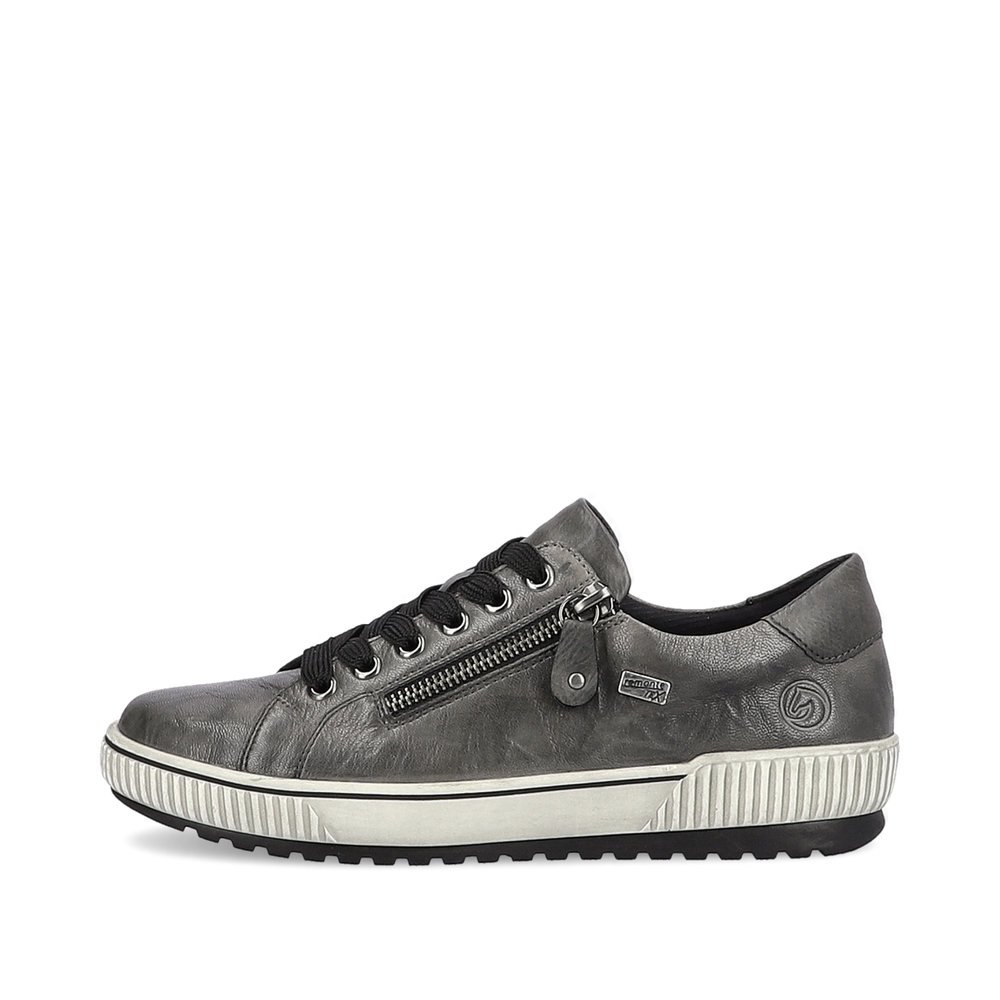 Granite grey remonte women´s lace-up shoes D0700-42 with remonteTEX technology. Outside of the shoe.