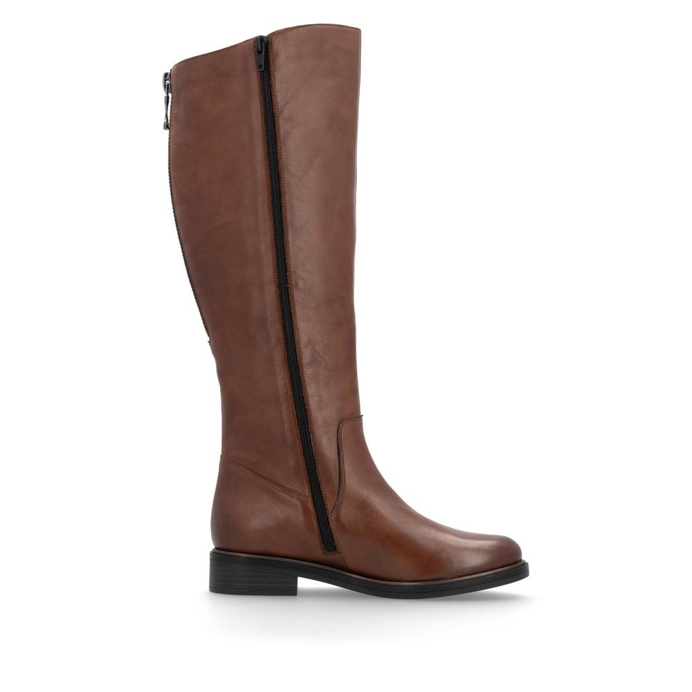 Bottes à tige haute remonte marron pour femme D8391-22. Intérieur de la chaussure.