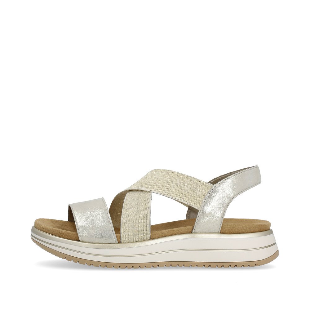 Golden remonte women´s strap sandals D1J50-90 with an elastic insert. Outside of the shoe.