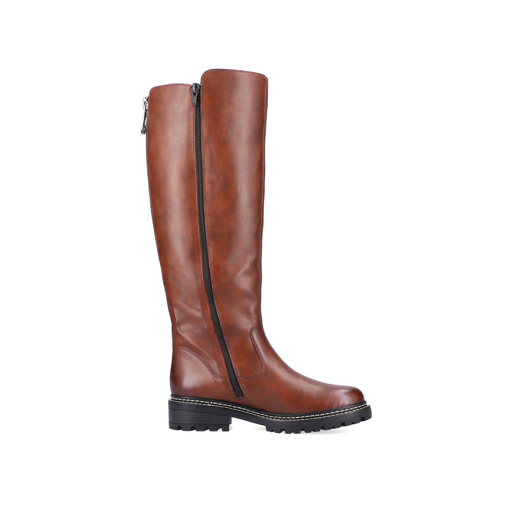 Maroon remonte women´s high boots D0B72-22 with remonteTEX technology. Shoe inside.