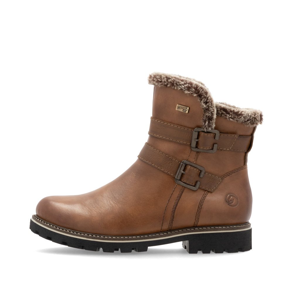 Fox brown remonte women´s ankle boots D8484-24 with remonteTEX technology. Outside of the shoe.