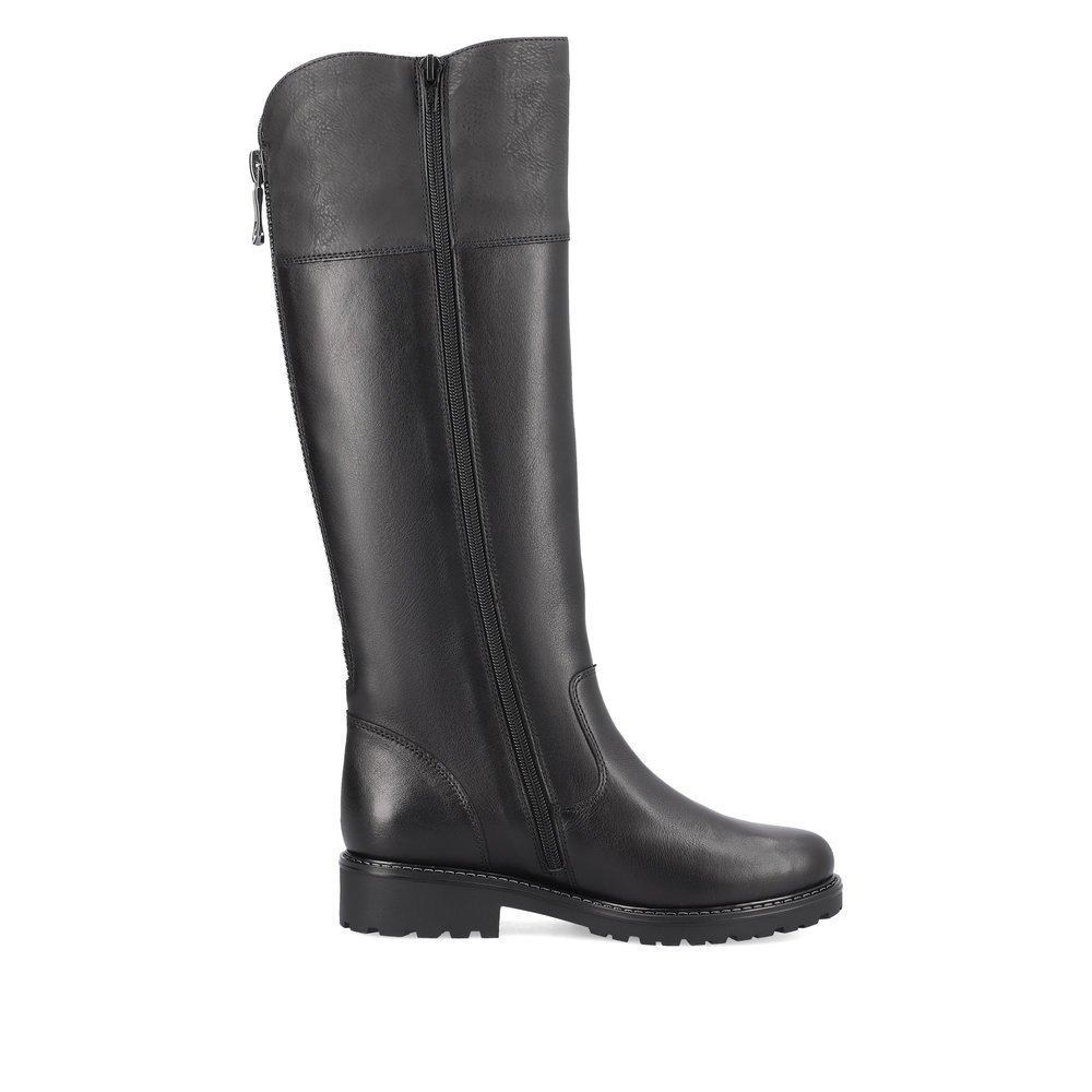 Midnight black remonte women´s high boots R6581-04 with remonteTEX technology. Shoe inside.