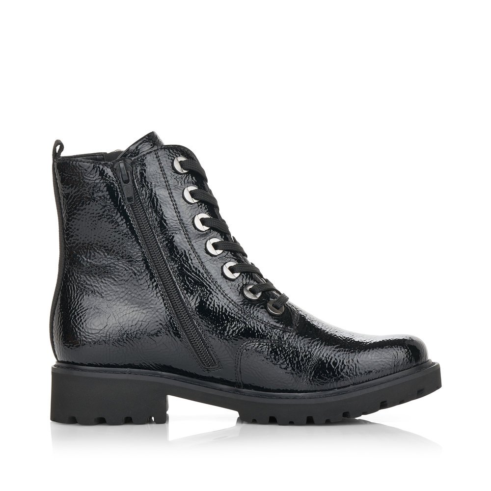 Bottes des motards remonte noires pour femme D8671-02. Intérieur de la chaussure.