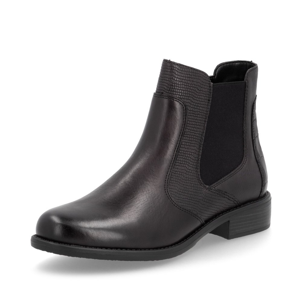 Brown remonte women´s Chelsea boots D0F70-26 with zipper as well as a padded insole. Shoe laterally.