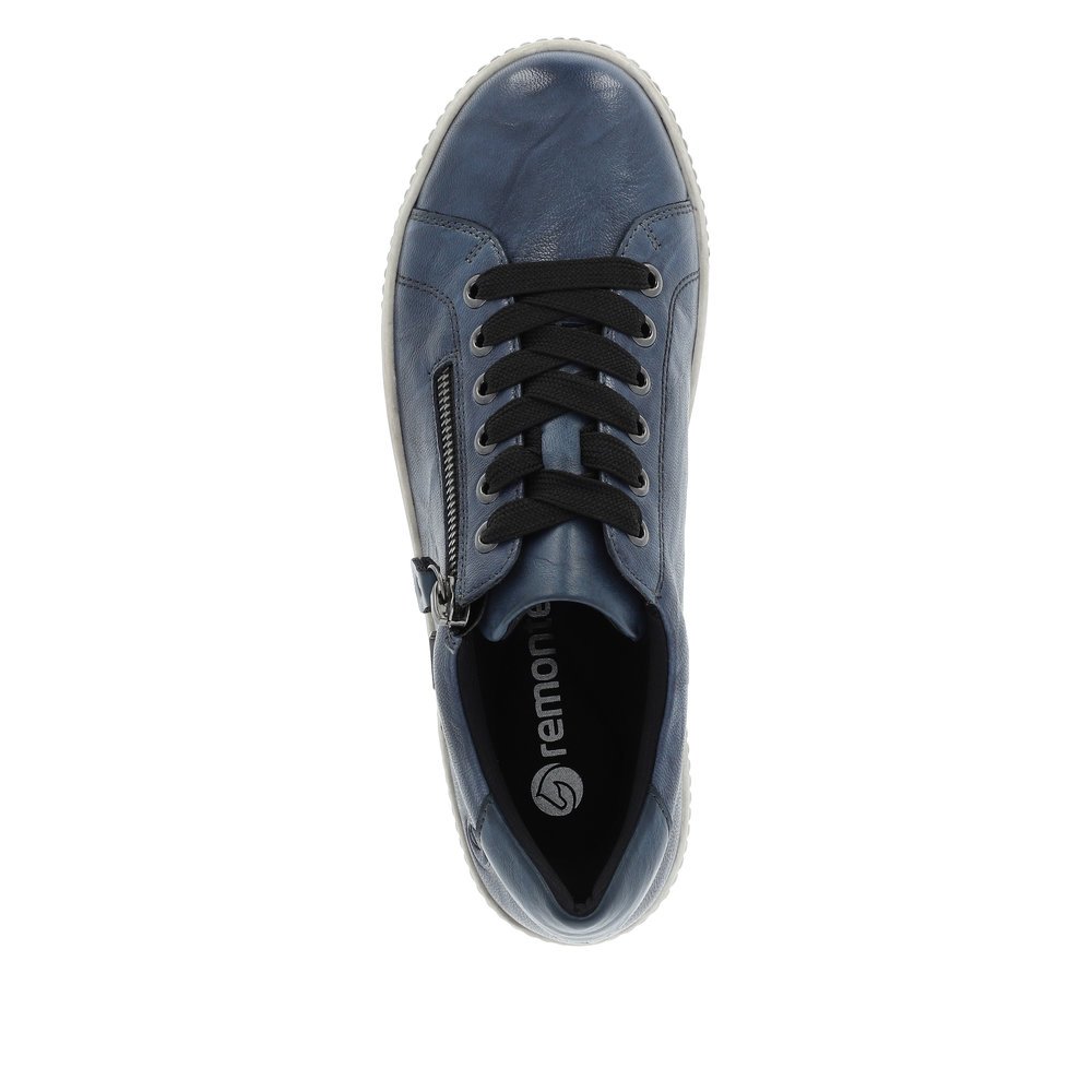 Slate blue remonte women´s lace-up shoes D0700-14 with remonteTEX technology. Shoe from the top.