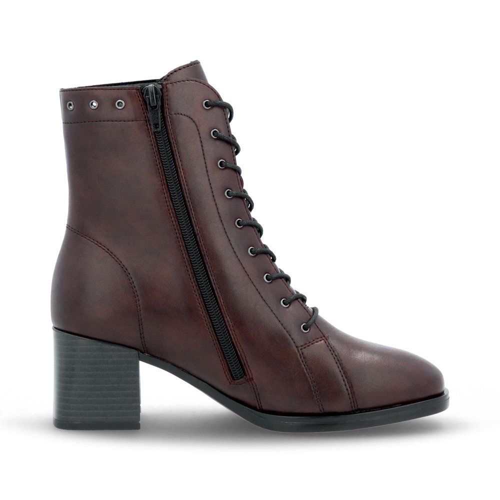 Wine red remonte women´s ankle boots D0V78-35 with zipper as well as padded insole. Shoe inside.