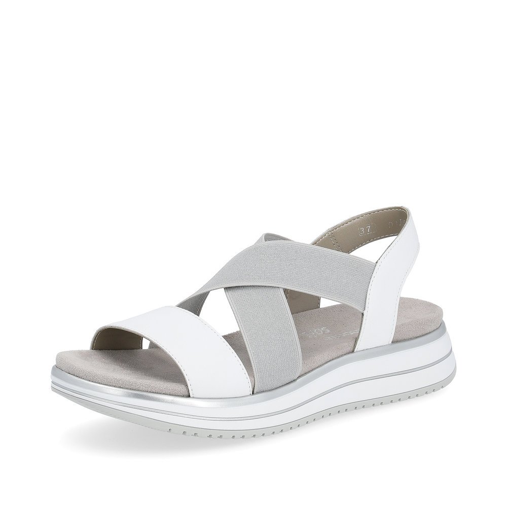 Graphite grey remonte women´s strap sandals D1J50-80 with an elastic insert. Shoe laterally.