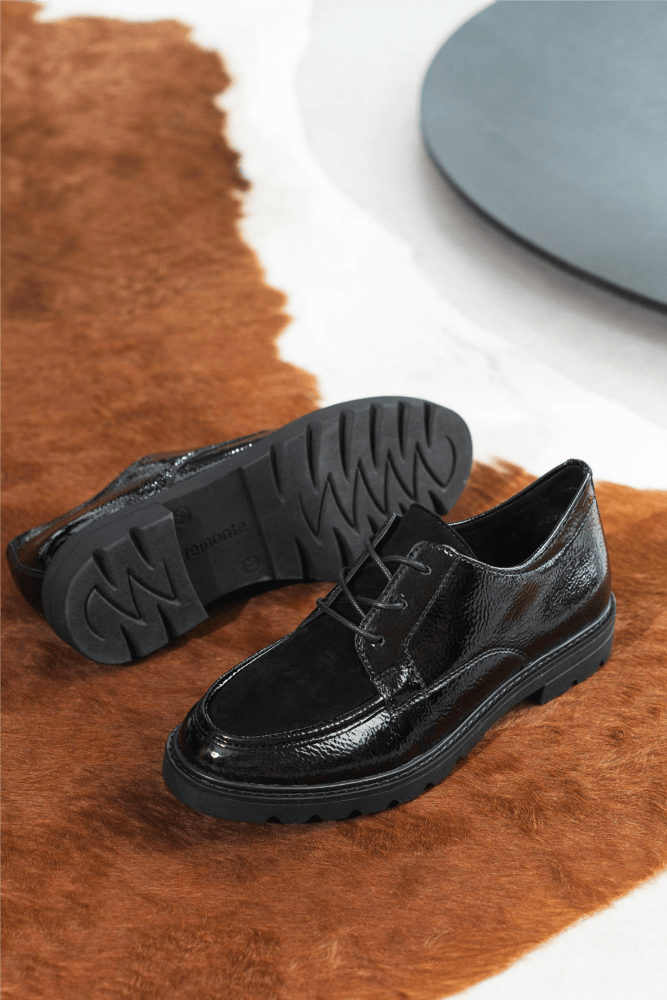 Schwarze Business Schnürschuhe D2Q03-02 von remonte.