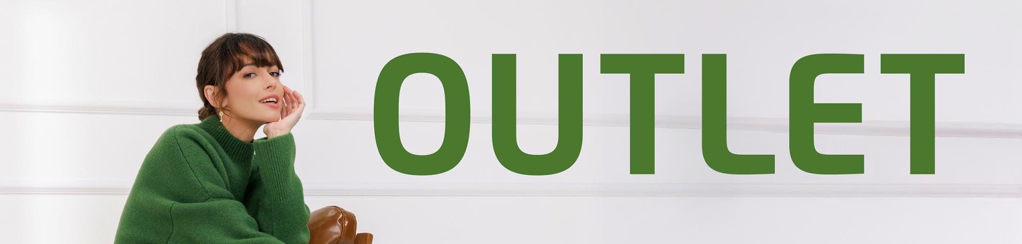Frau mit grünem Pollover und remonte Outlet Schriftzug