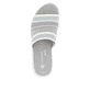 Blaue remonte Damen Pantoletten D1J54-10 mit Gummizug sowie weicher Einlegesohle. Schuh von oben.