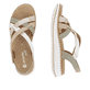 Grünbeige remonte Riemchensandalen D3J53-52 mit einem Klettverschluss. Schuh von oben, liegend.