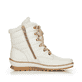 Perlweiße remonte Damen Schnürstiefel R8480-80 mit Schnürung und Reißverschluss. Schuh Innenseite