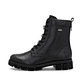 Schwarze remonte Damen Schnürstiefel D2S73-00 mit wasserabweisender TEX-Membran. Schuh Außenseite.